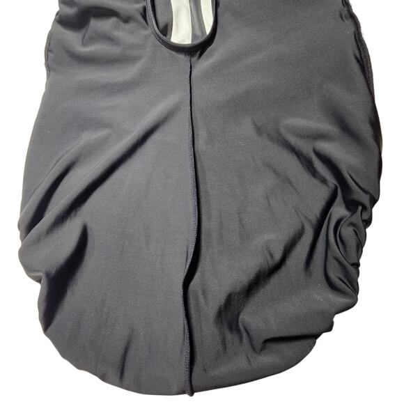 Longitude Black White Colorblock High Neck Long Torso One Piece Swimsuit - Picture 8 of 11